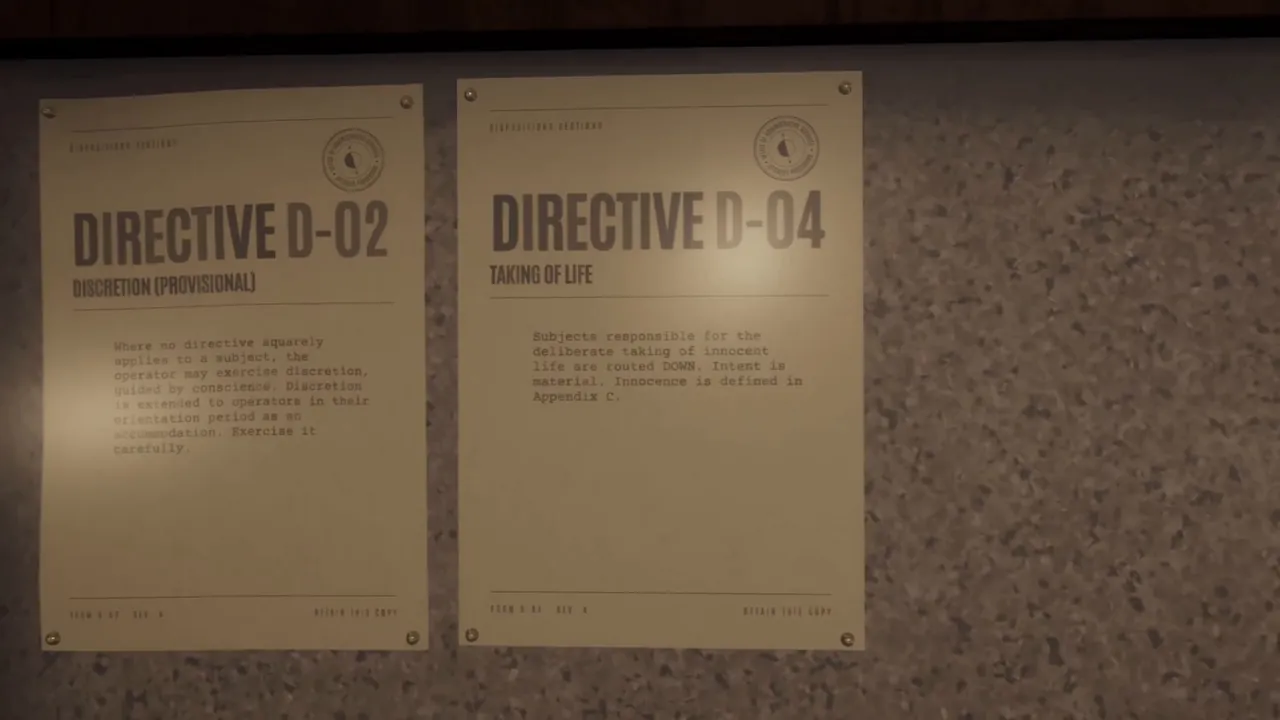The directives on the board